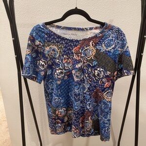 Rebecca Malone Multicolor Floral Short Sleeve Top